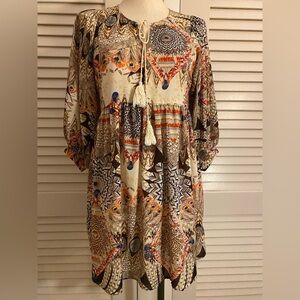 Umgee Multicolor Boho Tunic Top- Size S